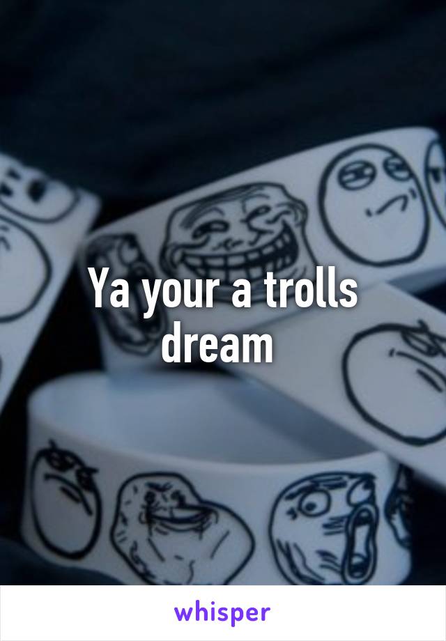 Ya your a trolls dream 