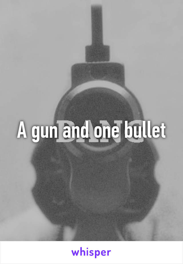 A gun and one bullet