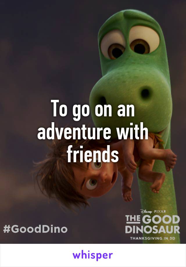 To go on an adventure with friends