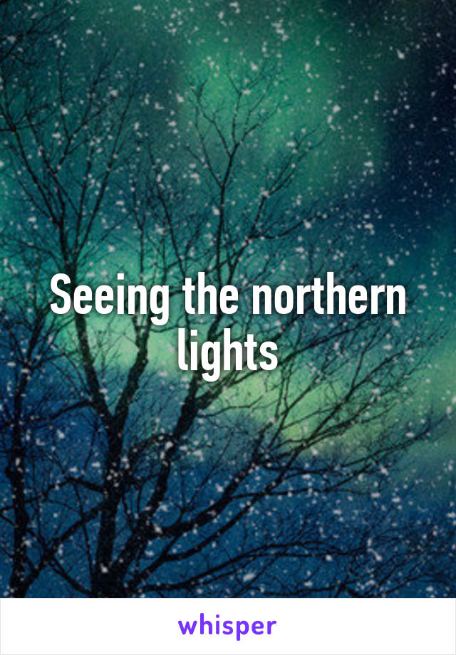 Seeing the northern lights