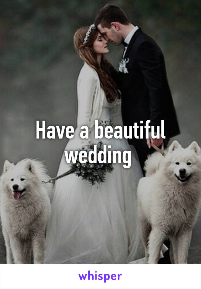 Have a beautiful wedding 