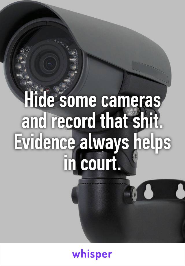 Hide some cameras and record that shit. Evidence always helps in court.