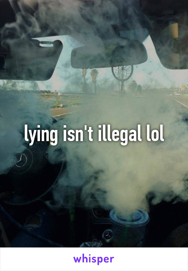 lying isn't illegal lol