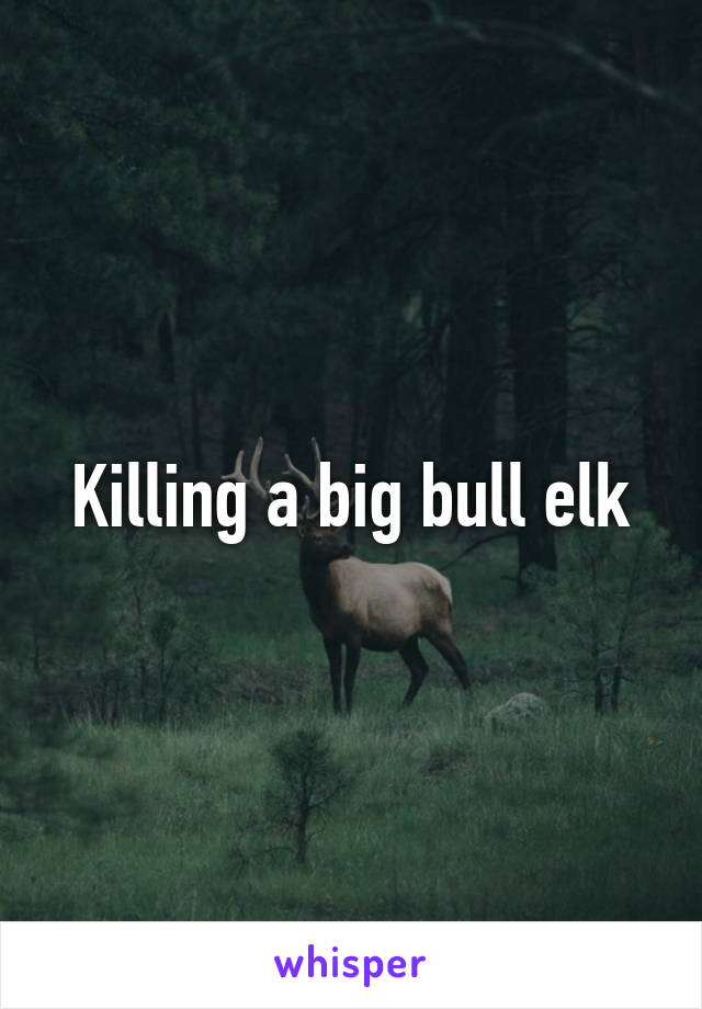 Killing a big bull elk