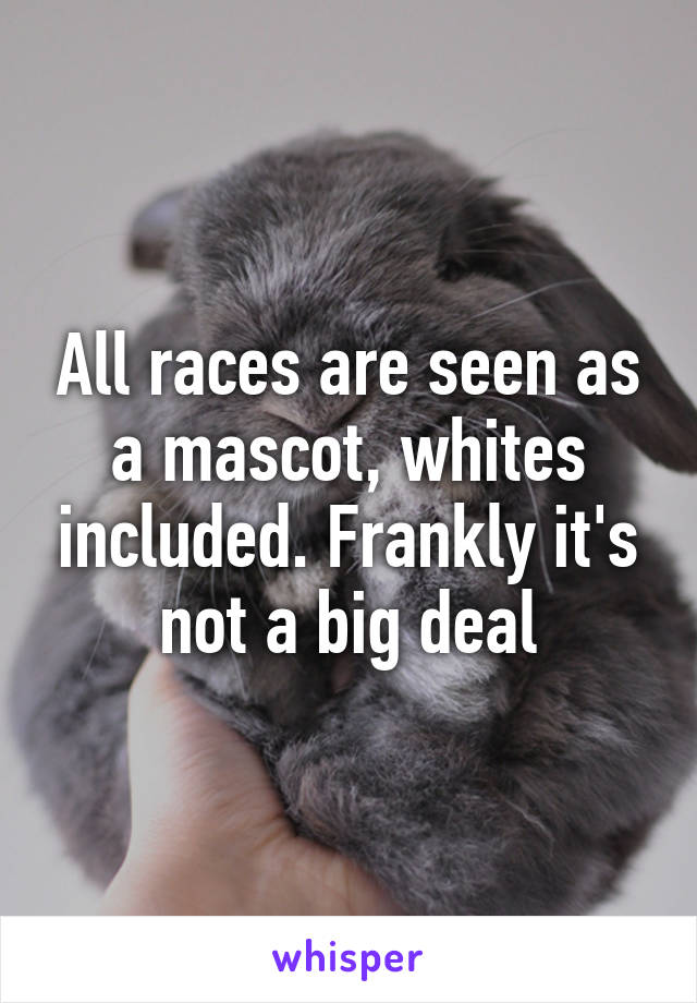 All races are seen as a mascot, whites included. Frankly it's not a big deal