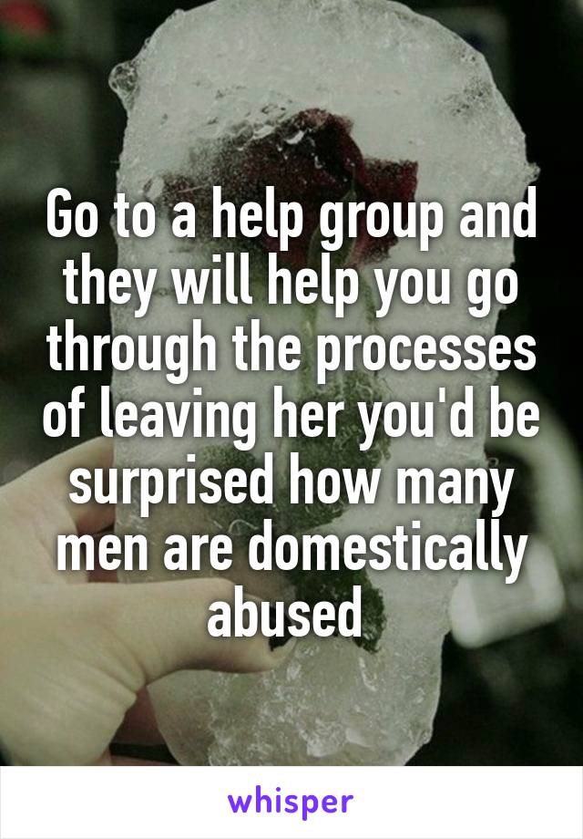 Go to a help group and they will help you go through the processes of leaving her you'd be surprised how many men are domestically abused 