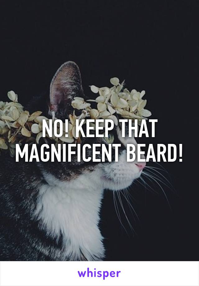 NO! KEEP THAT MAGNIFICENT BEARD!