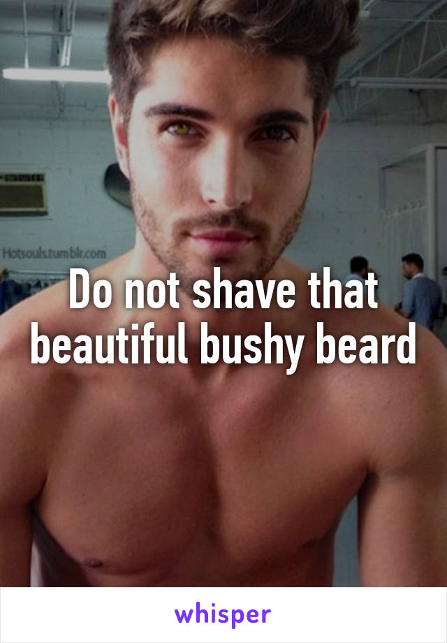 Do not shave that beautiful bushy beard