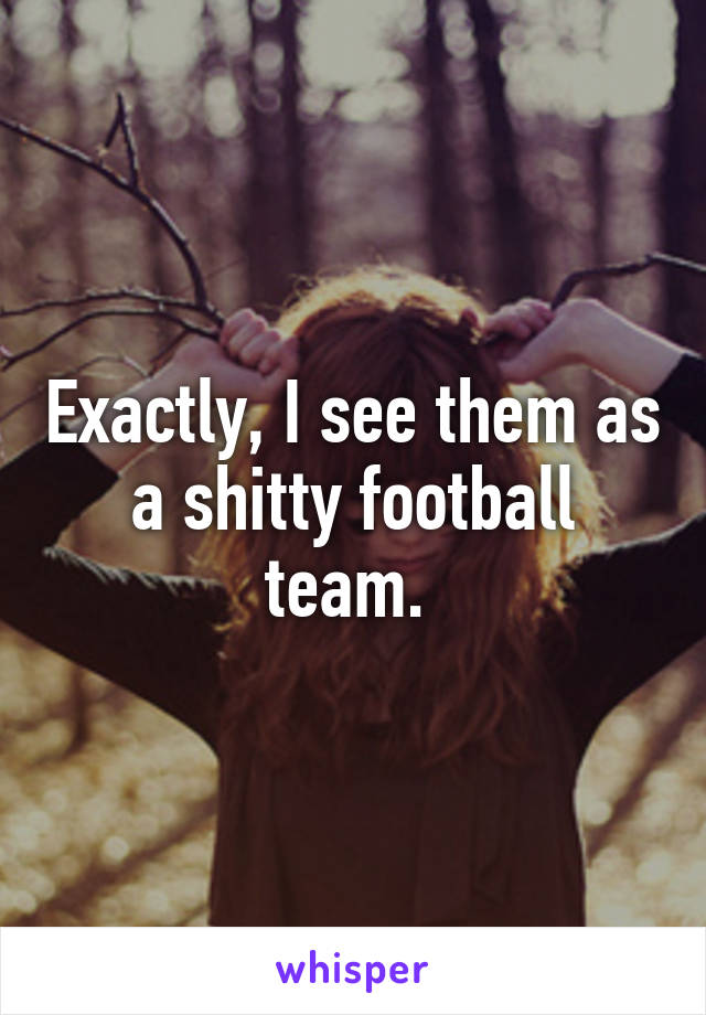 Exactly, I see them as a shitty football team. 