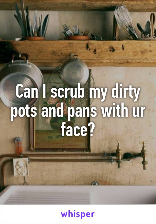 Can I scrub my dirty pots and pans with ur face?