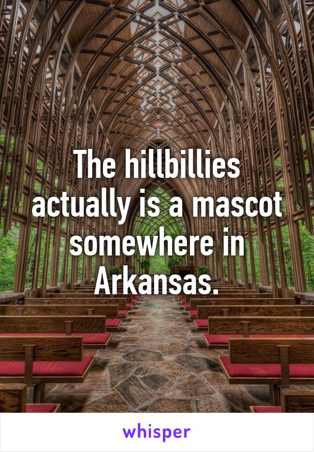 The hillbillies actually is a mascot somewhere in Arkansas.