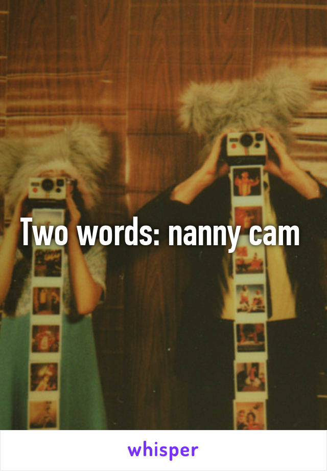 Two words: nanny cam 