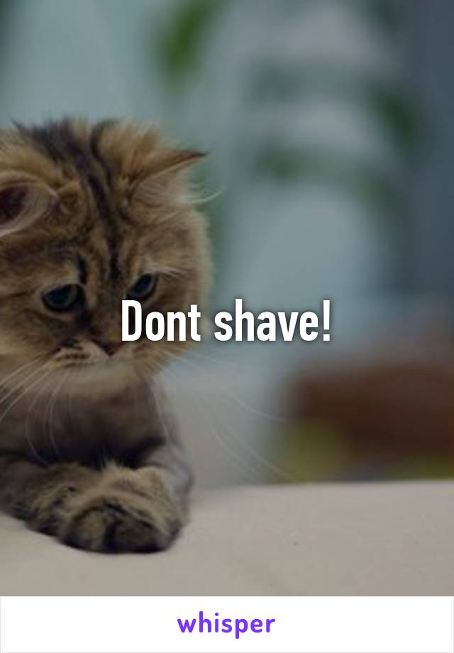 Dont shave!