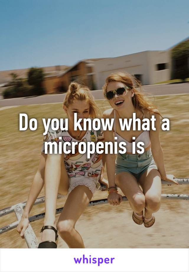 Do you know what a micropenis is