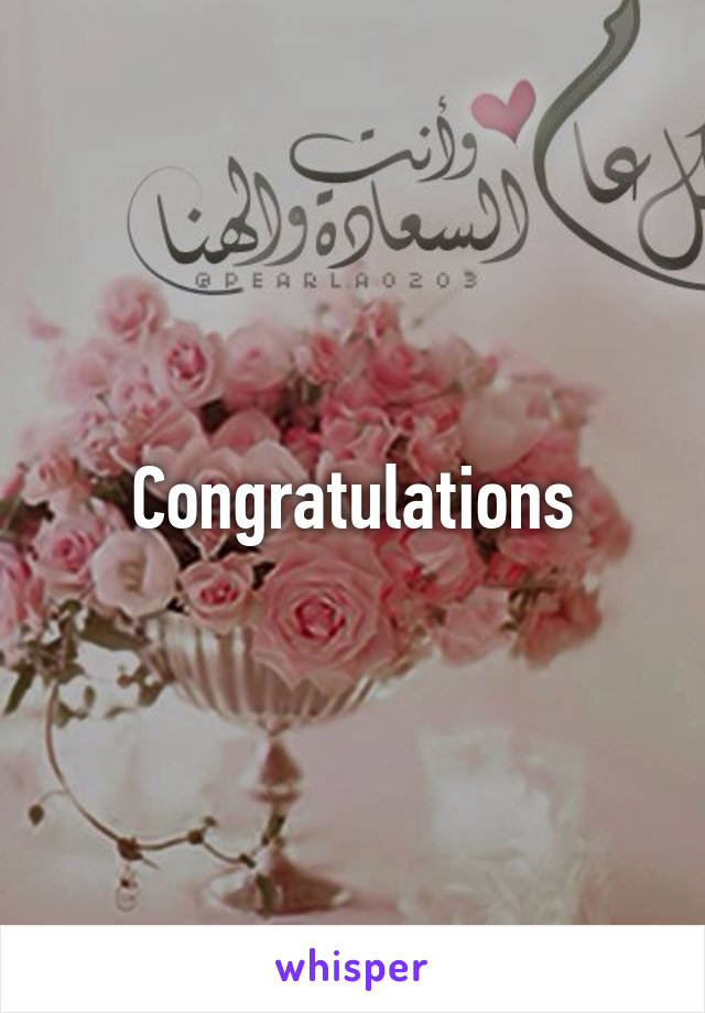 Congratulations