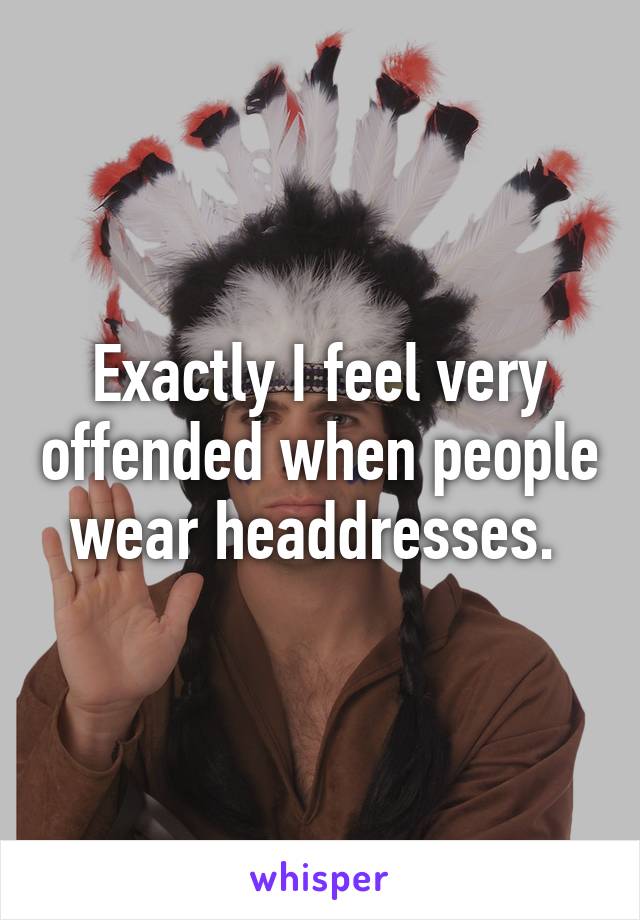 Exactly I feel very offended when people wear headdresses. 