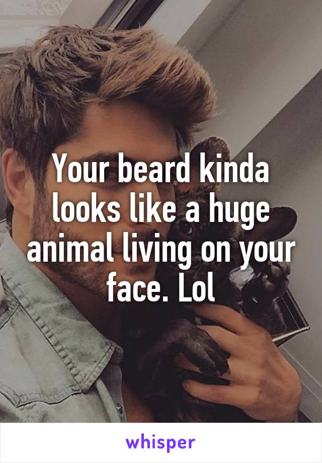 Your beard kinda looks like a huge animal living on your face. Lol