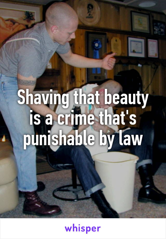 Shaving that beauty is a crime that's punishable by law