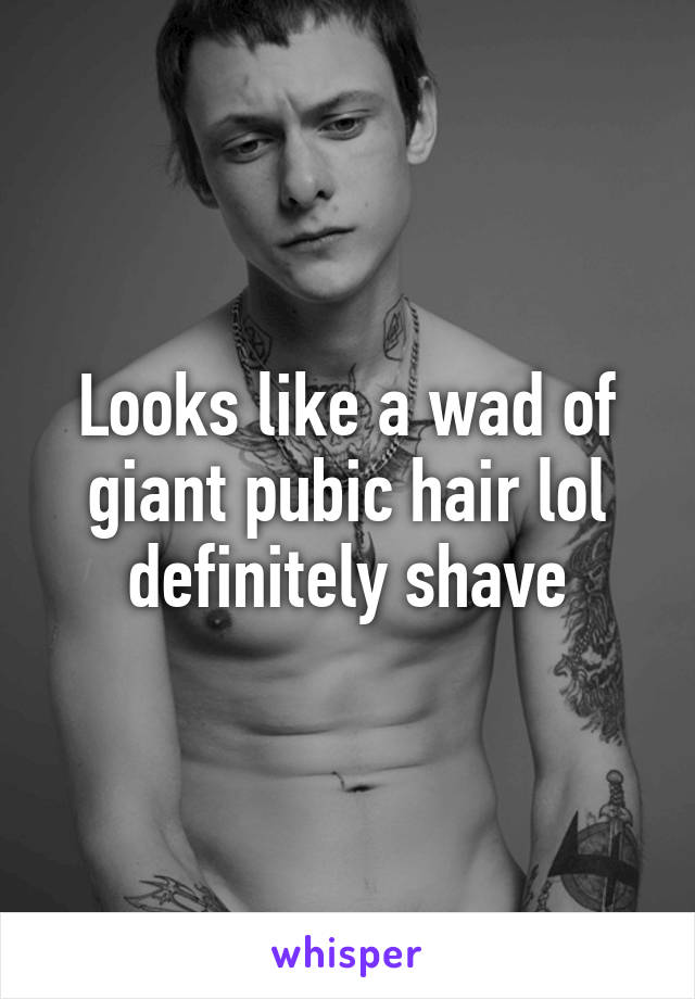 Looks like a wad of giant pubic hair lol definitely shave