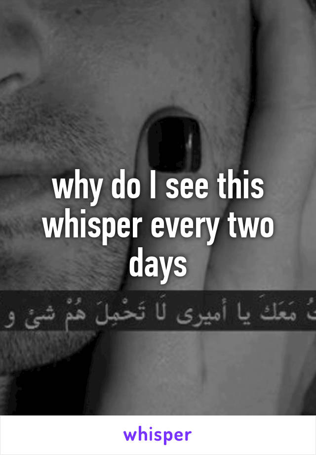 why do I see this whisper every two days