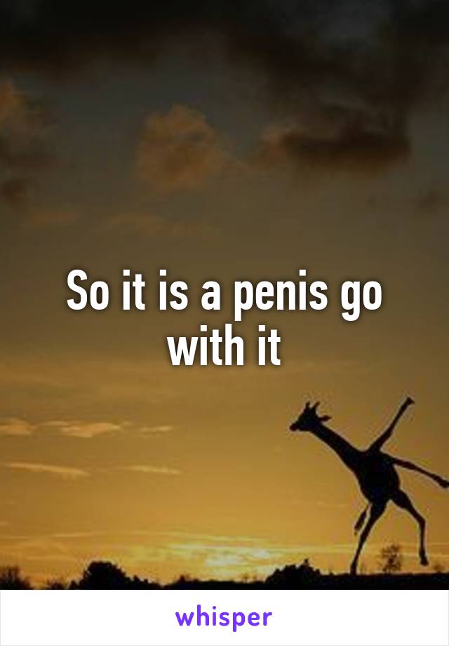 So it is a penis go with it