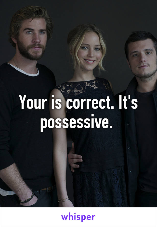 Your is correct. It's possessive. 