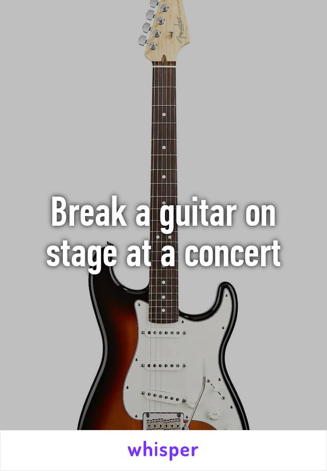 Break a guitar on stage at a concert