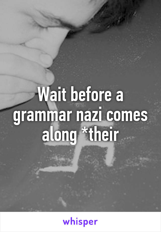 Wait before a grammar nazi comes along *their