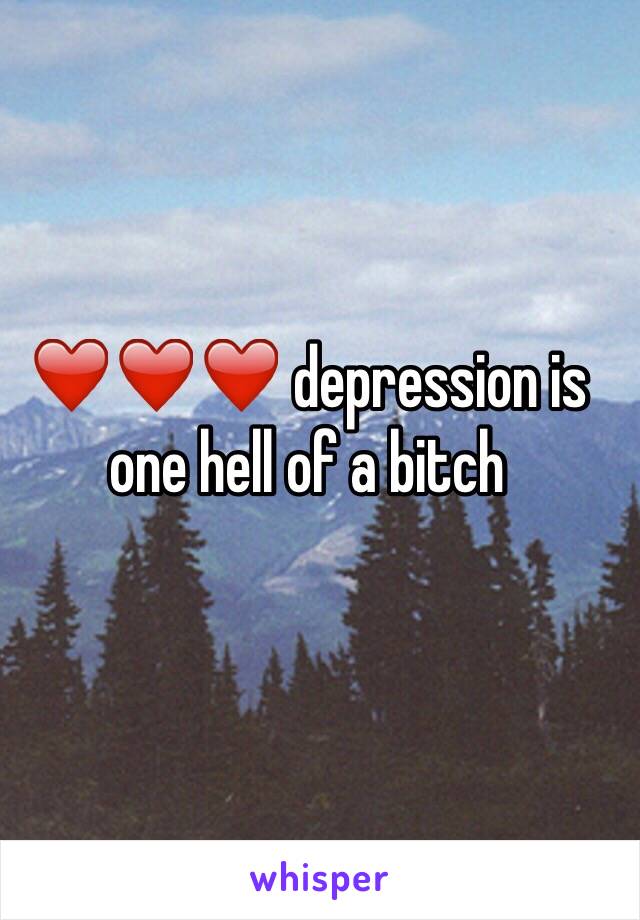 ❤️❤️❤️ depression is one hell of a bitch 