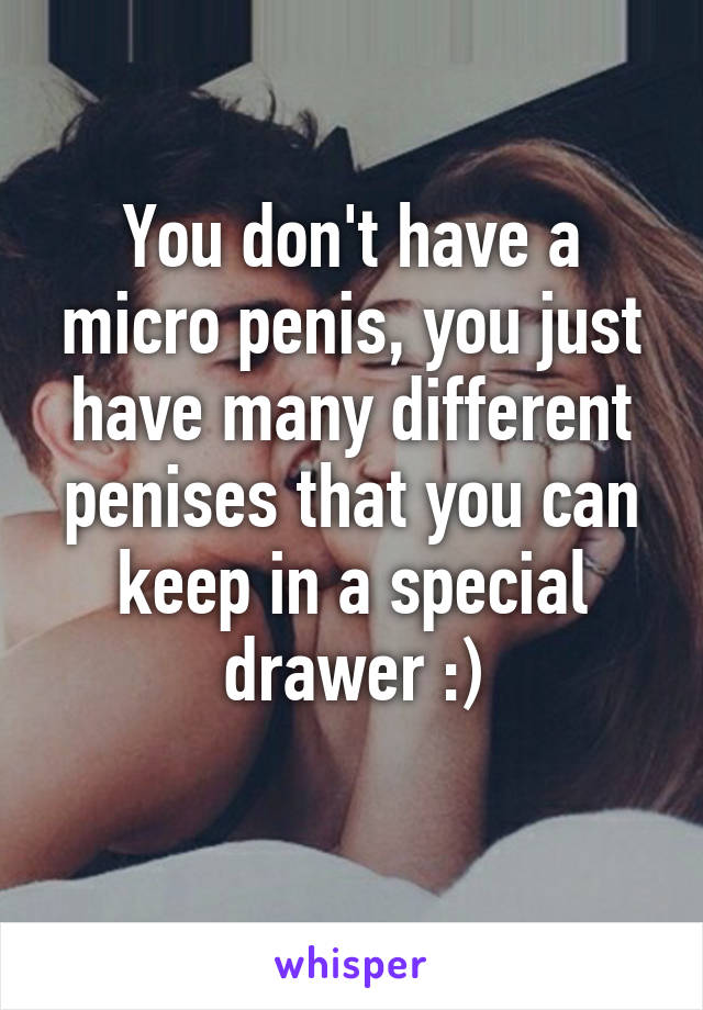 You don't have a micro penis, you just have many different penises that you can keep in a special drawer :)
