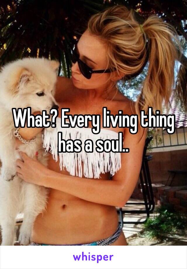 What? Every living thing has a soul..