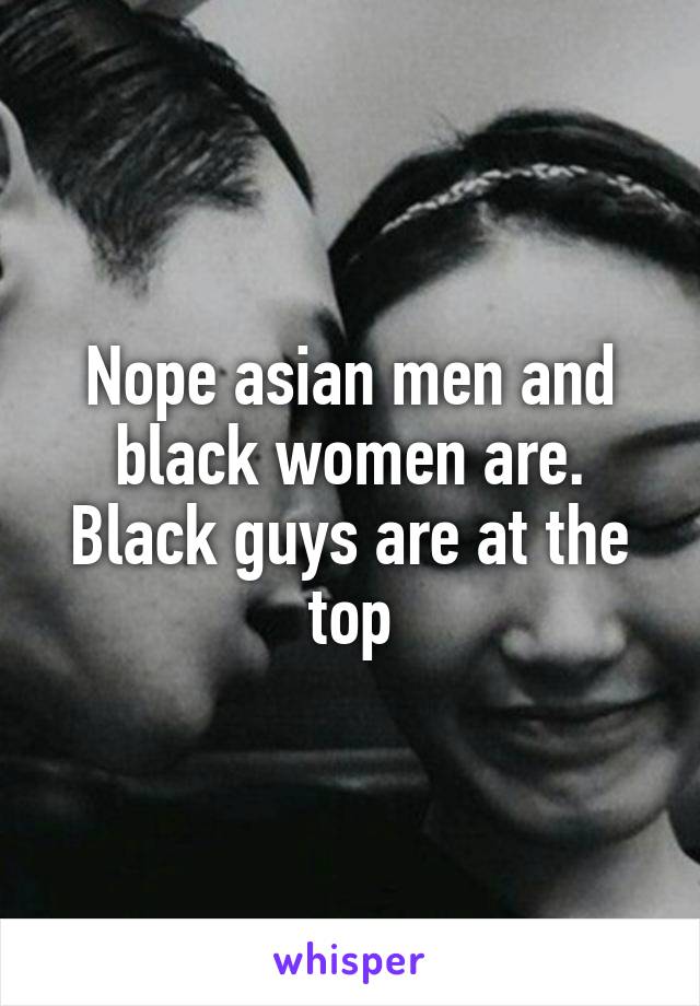 Nope asian men and black women are. Black guys are at the top