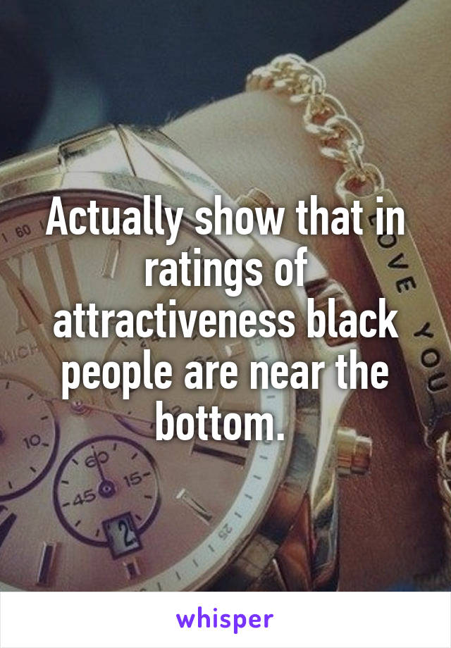 Actually show that in ratings of attractiveness black people are near the bottom. 