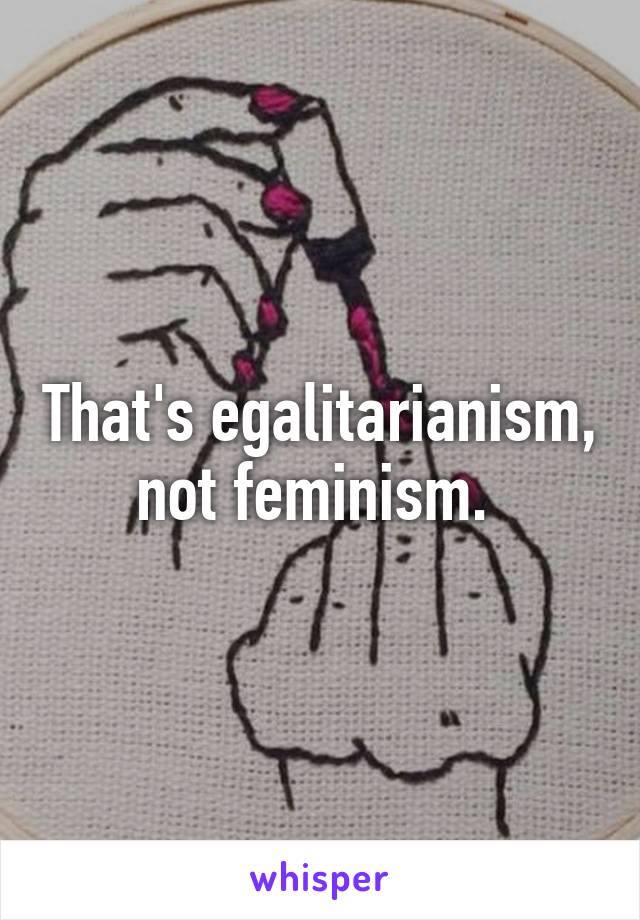 That's egalitarianism, not feminism. 
