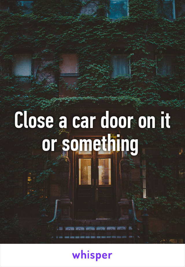 Close a car door on it or something 