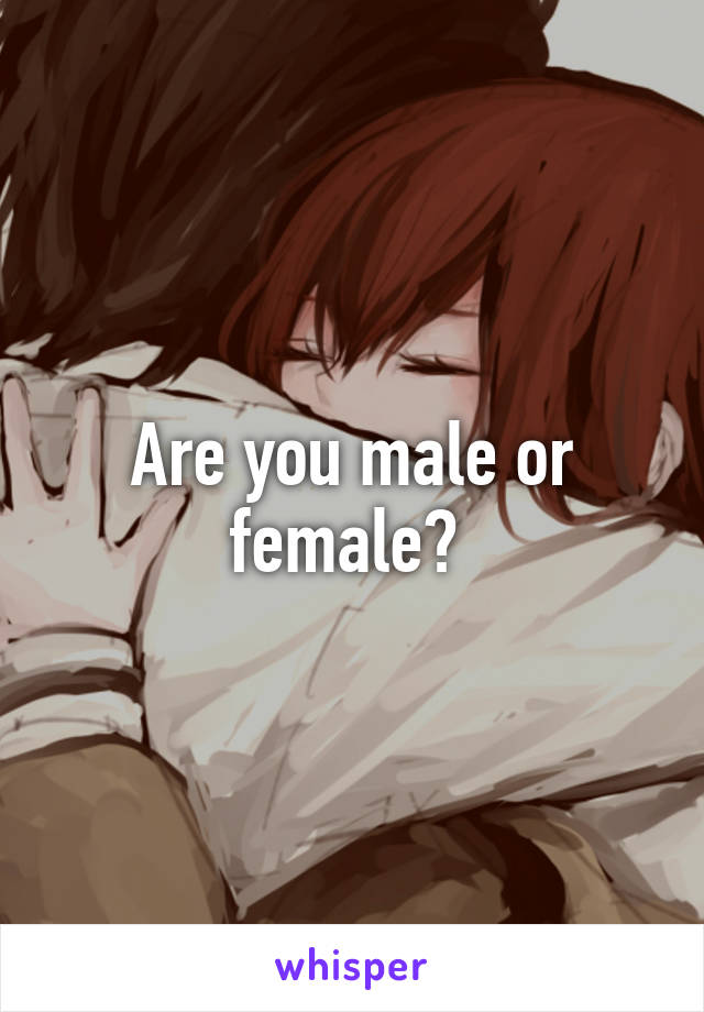 Are you male or female? 