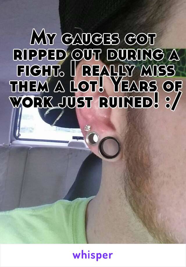 My gauges got ripped out during a fight. I really miss them a lot! Years of work just ruined! :/