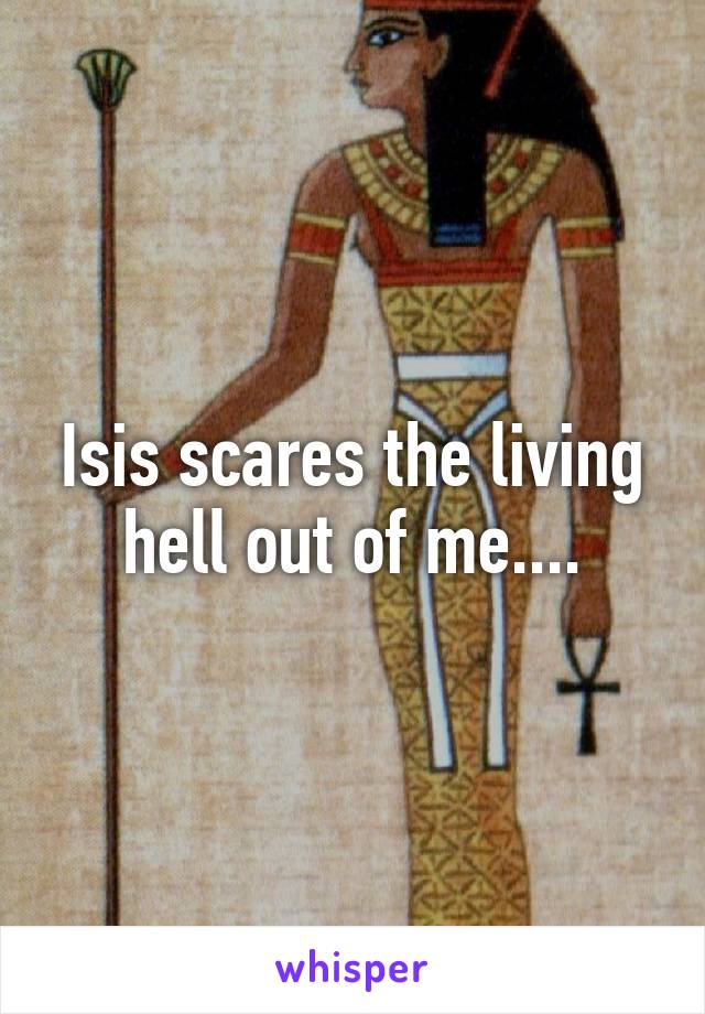 Isis scares the living hell out of me....