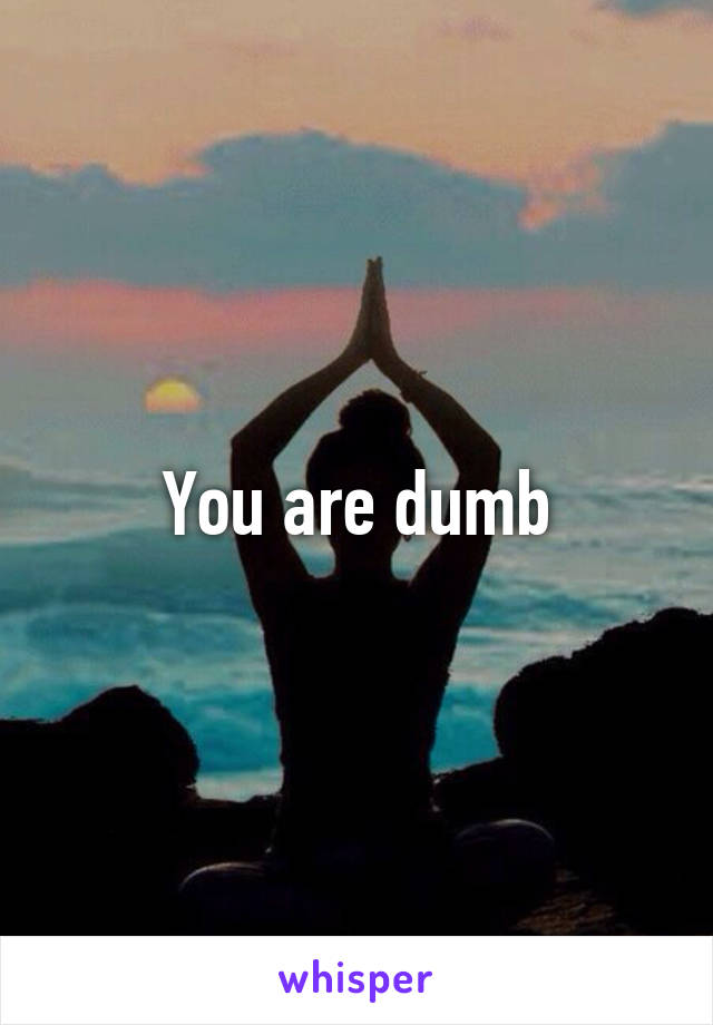 You are dumb