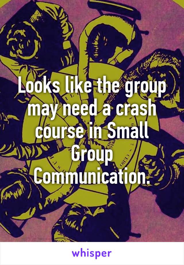 Looks like the group may need a crash course in Small Group Communication.