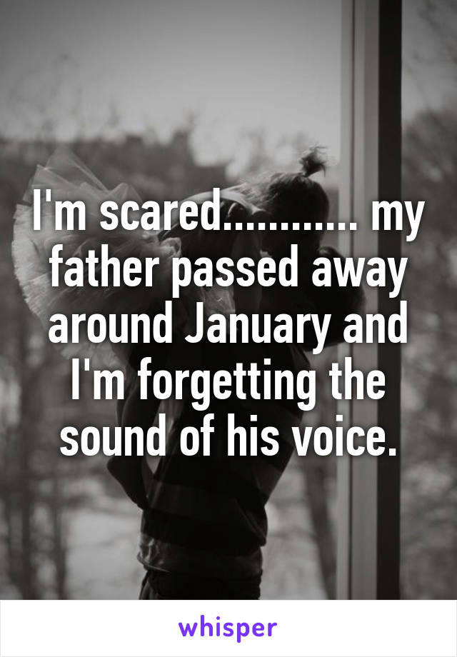 I'm scared............ my father passed away around January and I'm forgetting the sound of his voice.