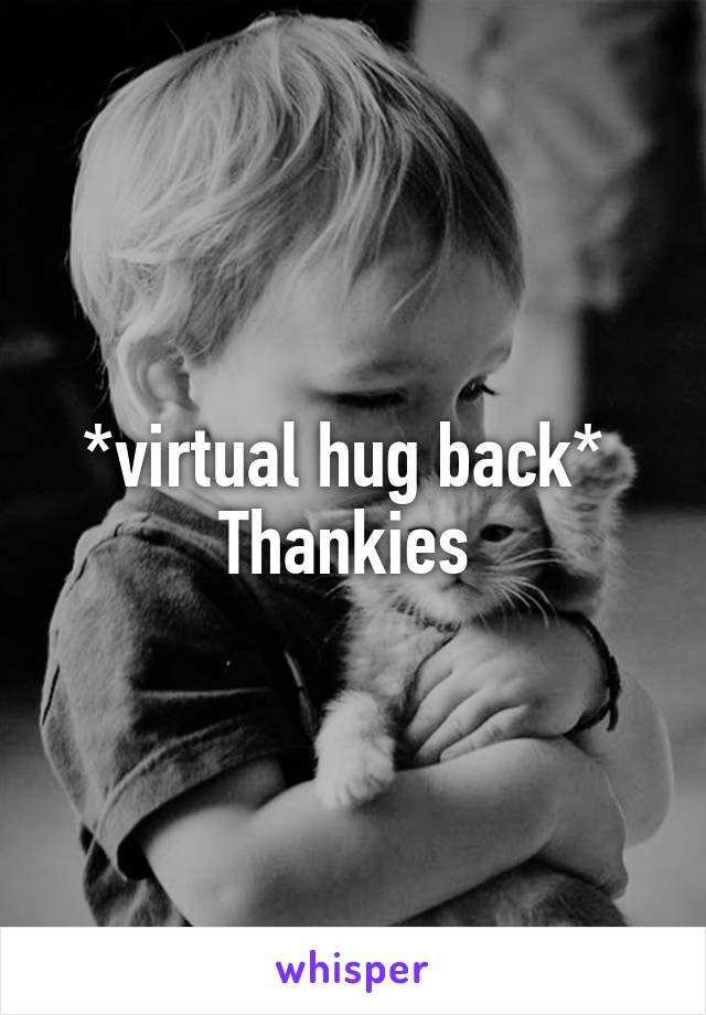 *virtual hug back* 
Thankies 