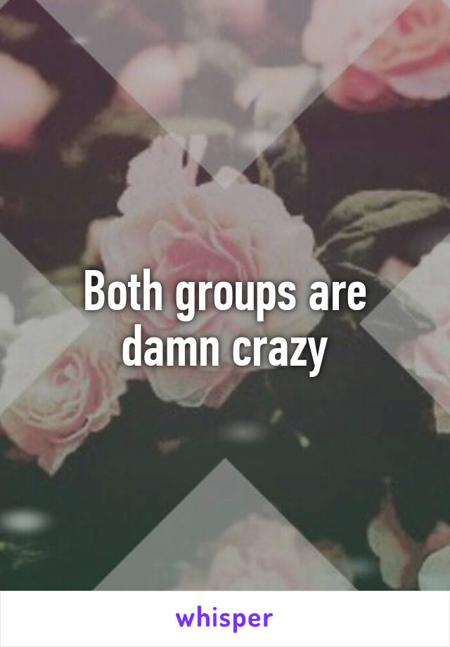 Both groups are damn crazy