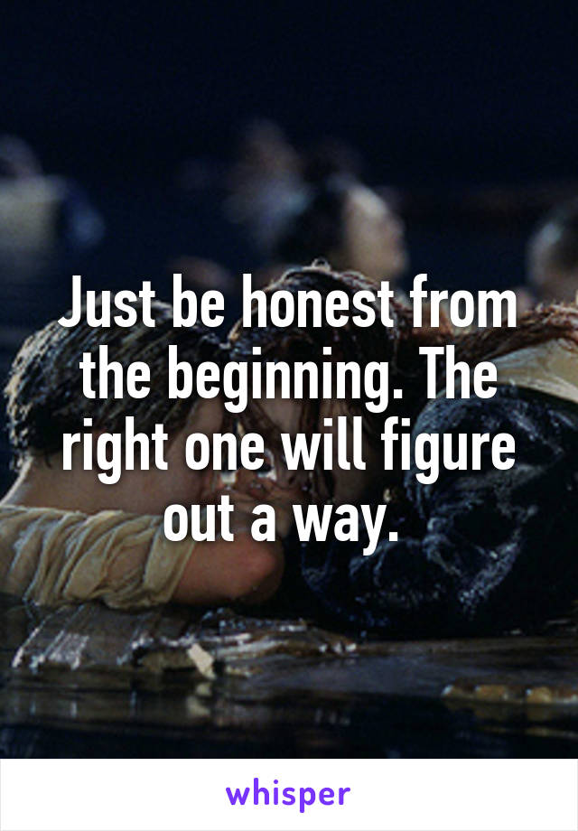 Just be honest from the beginning. The right one will figure out a way. 