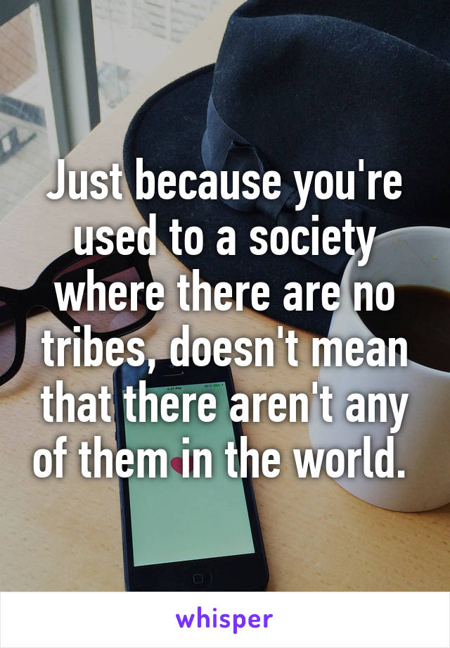 Just because you're used to a society where there are no tribes, doesn't mean that there aren't any of them in the world. 