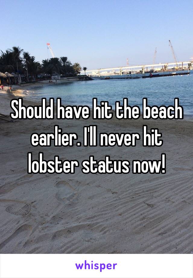 Should have hit the beach earlier. I'll never hit lobster status now! 