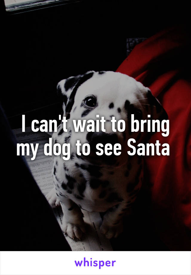 I can't wait to bring my dog to see Santa 
