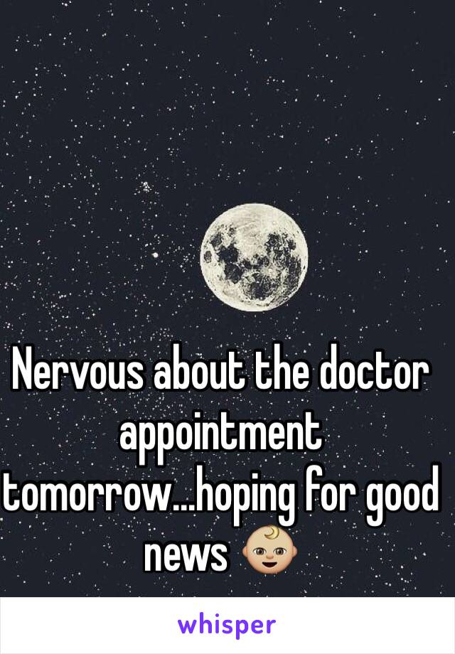 Nervous about the doctor appointment tomorrow...hoping for good news 👶🏼