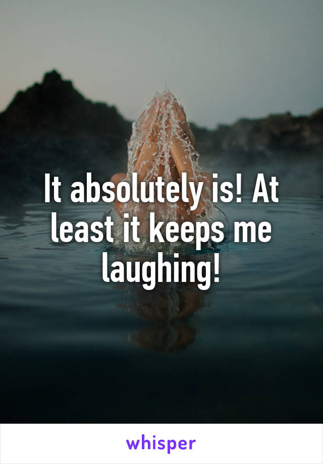 It absolutely is! At least it keeps me laughing!