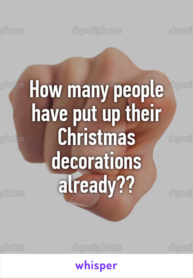 How many people have put up their Christmas decorations already??